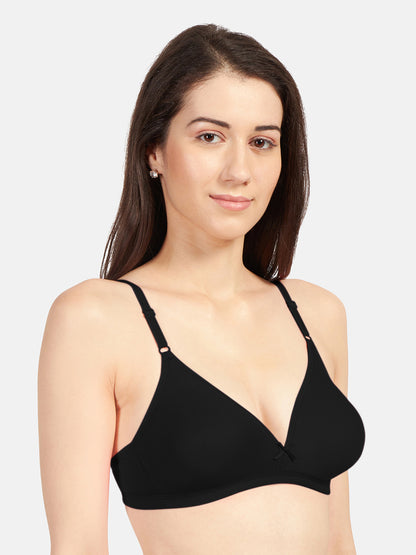 Non-Padded-Cotton-Polyester-Bras-Omania-Black-Right