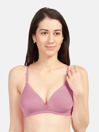 Non-Padded-Cotton-Polyester-Bras-Omania-Rose-Front