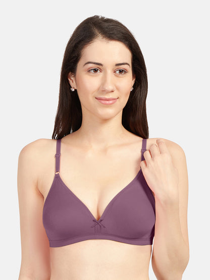 Non-Padded-Cotton-Polyester-Bras-Omania-Wine-Front