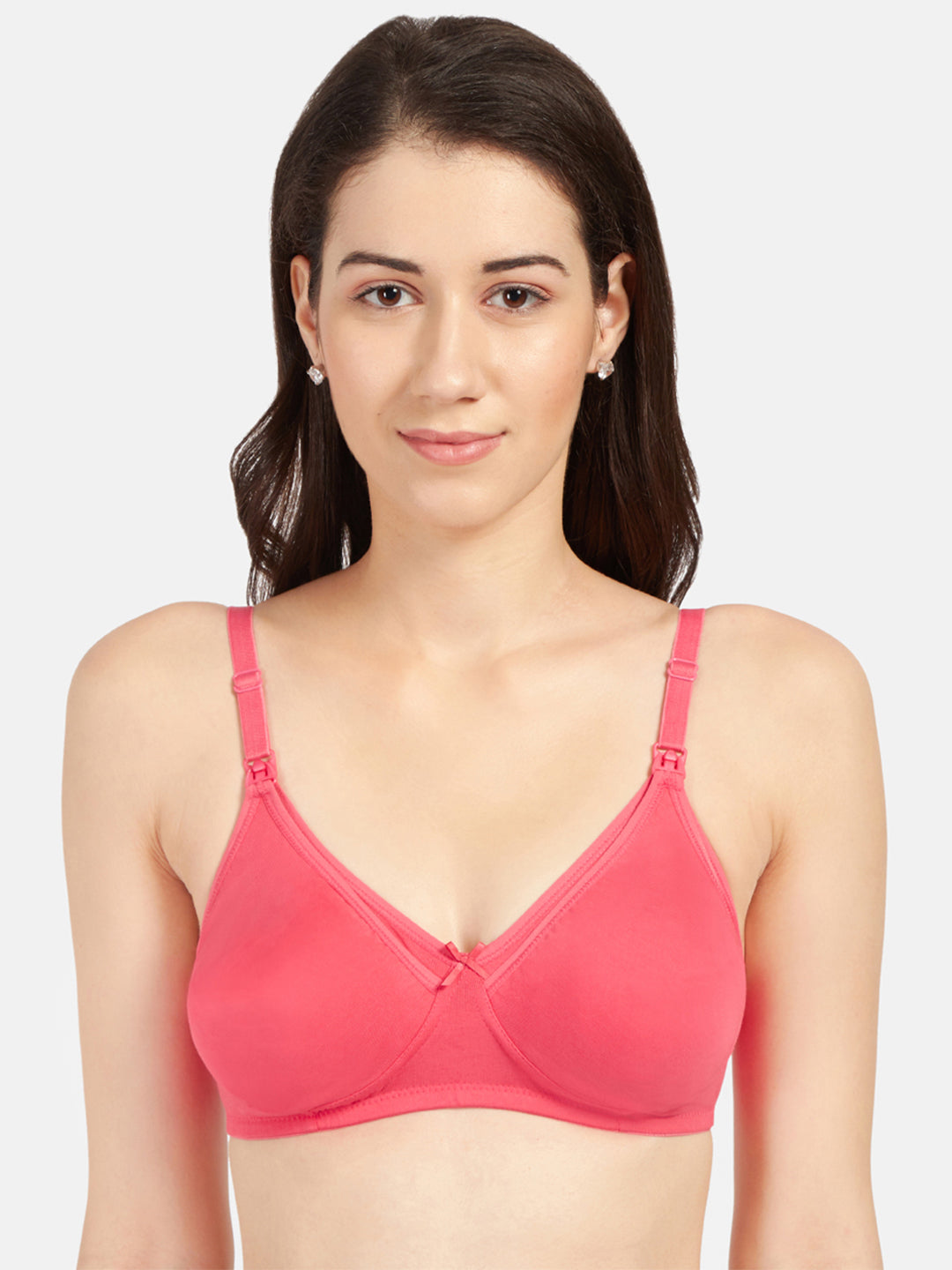 Non-Padded-Full-Coverage-Cotton-Maternity-Bra-with-Press-Button-Feeding-Opening-Babycare-coral-front

