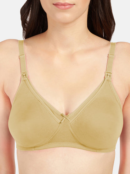 Non-Padded-Full-Coverage-Cotton-Maternity-Bra-with-Press-Button-Feeding-Opening-Babycare-nude-lifestyle