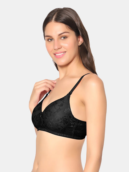 Non-Padded-Non-Wired-Bra-Black-Left