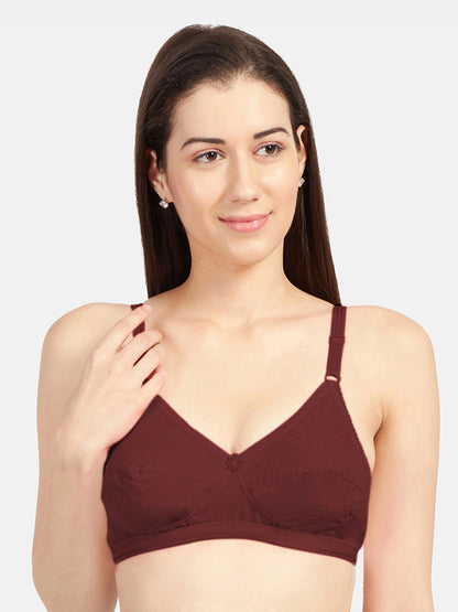 Non-Padded-Non-Wired-Cotton-Bra-with-High-Coverage-Embroidered-Design-and-Adjustable-Straps-Alpha-Maroon-Front