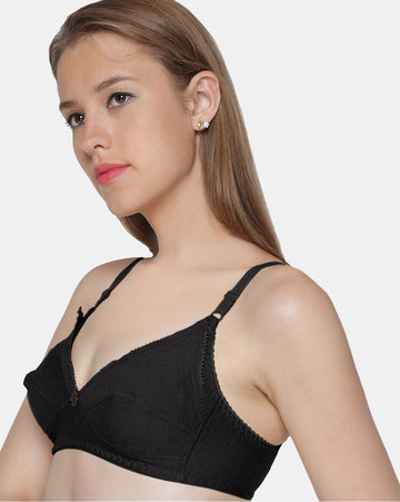 Non-Padded-Non-Wired-Maternity-Bra-Full-Coverage–M.care-Black-Left