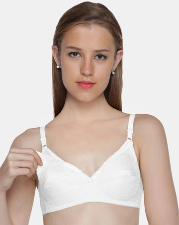 Non-Padded-Non-Wired-Maternity-Bra-Full-Coverage–M.care-White-Front