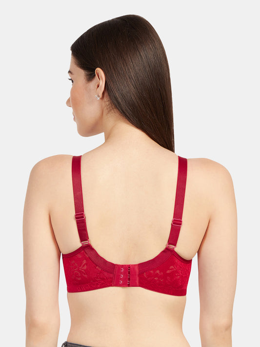 Non-Padded-Non-Wired-T-shirt-Bra-with-Medium-Coverage-in-Polyester-Blink-Maroon-Back