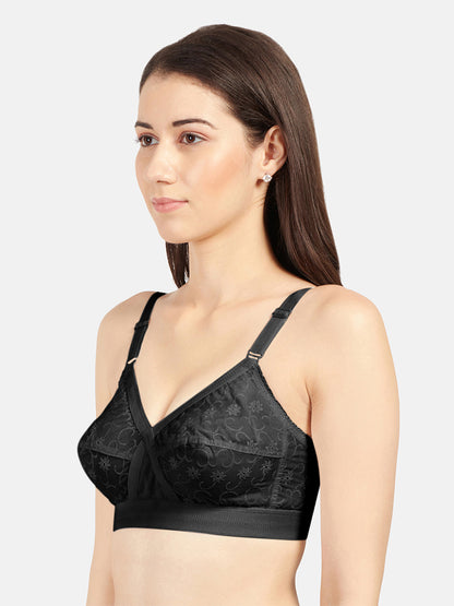 Non-Padded-Pure-Cotton-Bra-Celina-Black-Left