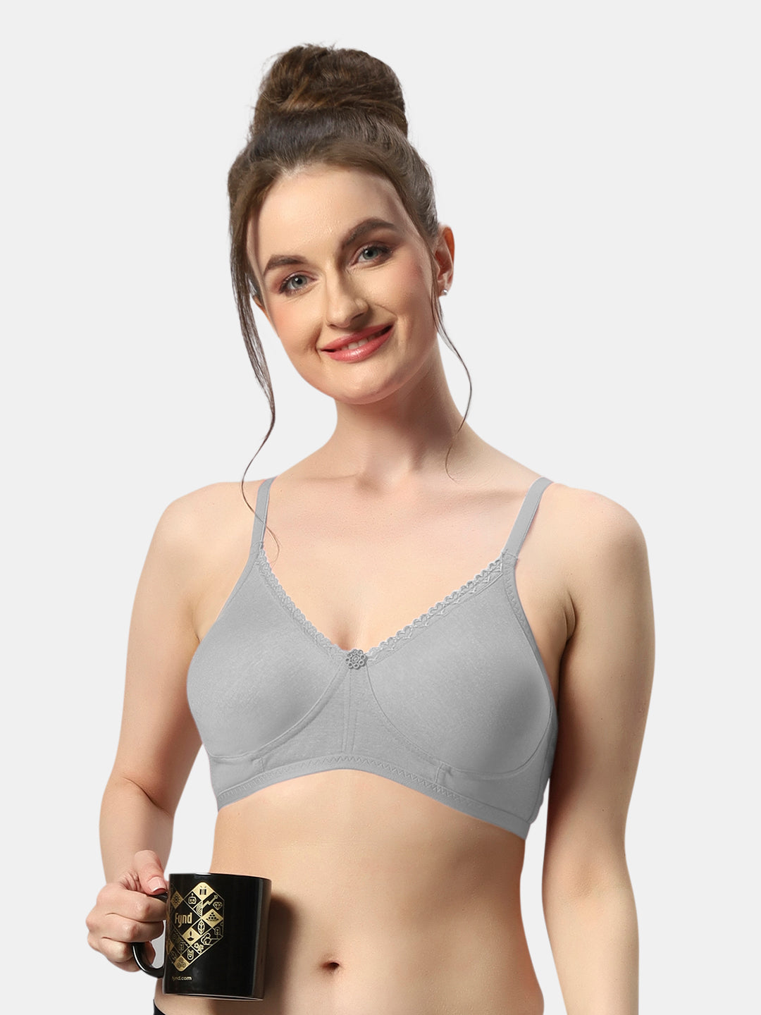 Non-Padded-T-Shirt-Bra-with-Poly-Cotton-Misha-Grey-Front