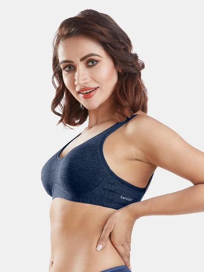 Non-Padded-Wirefree-Cotton-Polyester-Full-Coverage-Everyday-Minimizer-Bra-with-Adjustable-Straps–Minimizer-Blue-Left