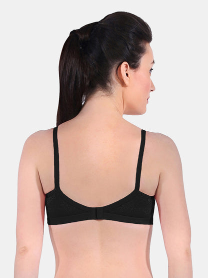 Nutralv-Women's-Fancy-Net-Regular-Bra-Black-Back