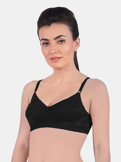 Nutralv-Women_s-Fancy-Net-Regular-Bra-Black-Left