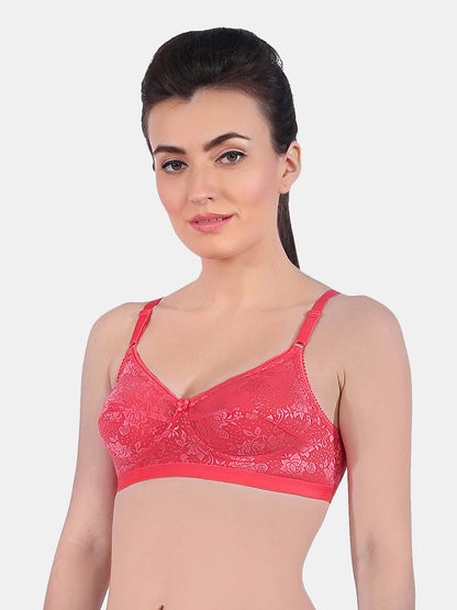 Nutralv-Women_s-Fancy-Net-Regular-Bra-Carrot-Left