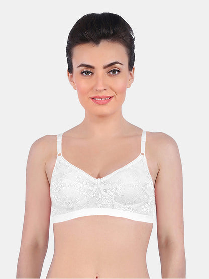 Nutralv-Women_s-Fancy-Net-Regular-Bra-White-Front