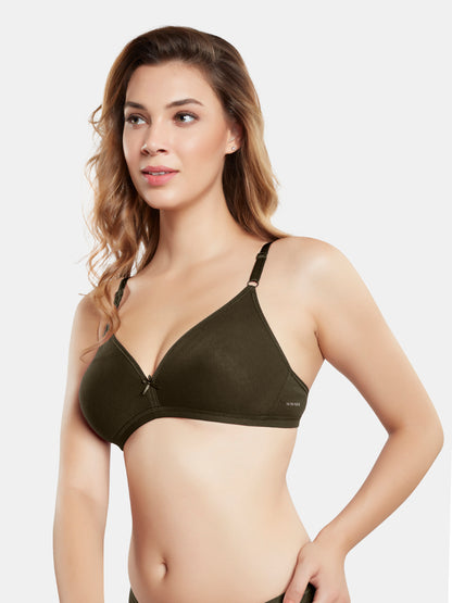 Non Padded Wirefree Medium Coverage Polyester Cotton Everyday Bra with Adjustable Straps – OMANIA