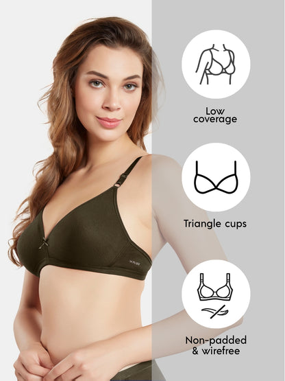 Non Padded Wirefree Medium Coverage Polyester Cotton Everyday Bra with Adjustable Straps – OMANIA