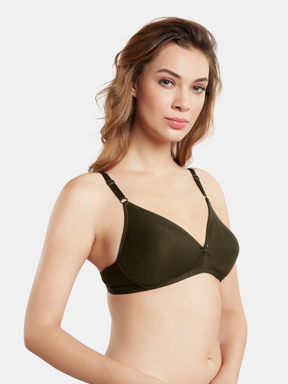 Non Padded Wirefree Medium Coverage Polyester Cotton Everyday Bra with Adjustable Straps – OMANIA