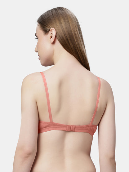 Non Padded Medium Coverage Polyster Cotton Everyday Bra with Adjustable Straps Non Wired and Hook and Eye Closure - Omania