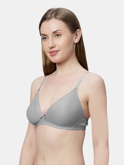 Non Padded Medium Coverage Polyster Cotton Everyday Bra with Adjustable Straps Non Wired and Hook and Eye Closure - Omania