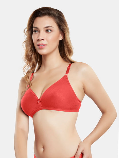 Non Padded Wirefree Medium Coverage Polyester Cotton Everyday Bra with Adjustable Straps – OMANIA