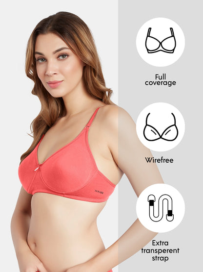 Non Padded Wirefree Cotton Polyester Moderate Coverage Minimizer Bra with Detachable Straps – CATWALK