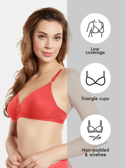 Non Padded Wirefree Medium Coverage Polyester Cotton Everyday Bra with Adjustable Straps – OMANIA