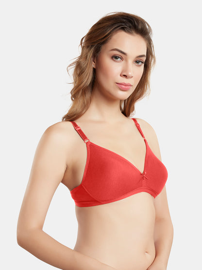 Non Padded Wirefree Medium Coverage Polyester Cotton Everyday Bra with Adjustable Straps – OMANIA