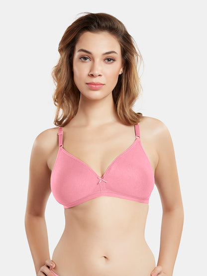 Non Padded Wirefree Medium Coverage Polyester Cotton Everyday Bra with Adjustable Straps – OMANIA