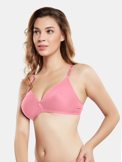 Non Padded Wirefree Medium Coverage Polyester Cotton Everyday Bra with Adjustable Straps – OMANIA