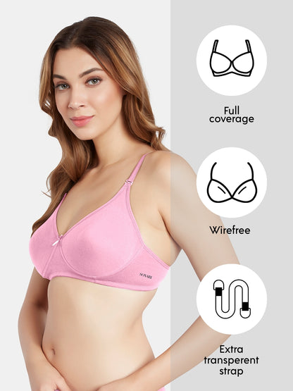 Non Padded Wirefree Cotton Polyester Moderate Coverage Minimizer Bra with Detachable Straps – CATWALK