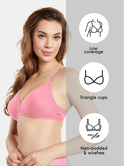 Non Padded Wirefree Medium Coverage Polyester Cotton Everyday Bra with Adjustable Straps – OMANIA