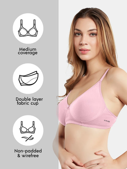 Non-Padded Wirefree Medium Coverage Everyday Bra with Seamless Cups – SMILE