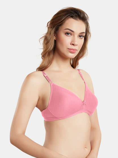 Non Padded Wirefree Medium Coverage Polyester Cotton Everyday Bra with Adjustable Straps – OMANIA