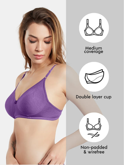 Non-Padded Wirefree Medium Coverage Polycotton Minimizer Bra – FELONG