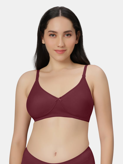 Padded-Non-Wired-T-shirt-Bra-Medium-Coverage-Knox-Maroon-Front