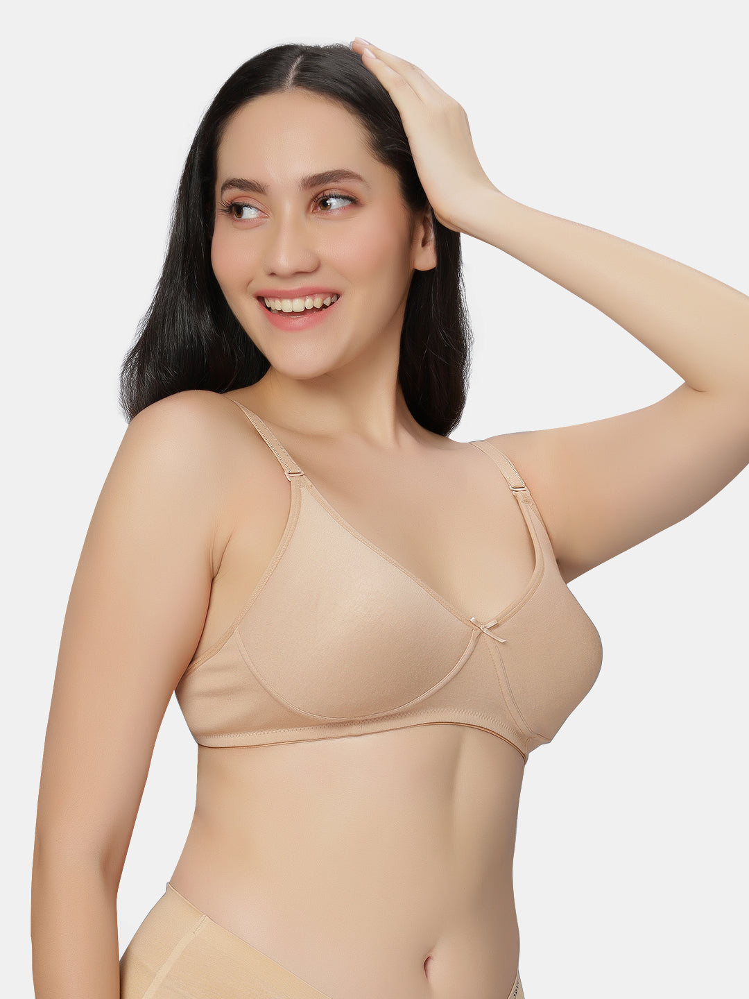 Padded-Non-Wired-T-shirt-Bra-Medium-Coverage-Knox-Nude-Front-Left