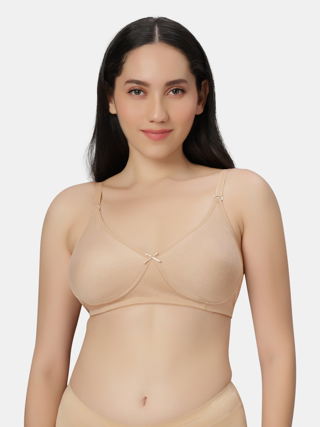 Padded-Non-Wired-T-shirt-Bra-Medium-Coverage-Knox-Nude-Front