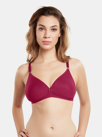 Non Padded Wirefree Medium Coverage Polyester Cotton Everyday Bra with Adjustable Straps – OMANIA