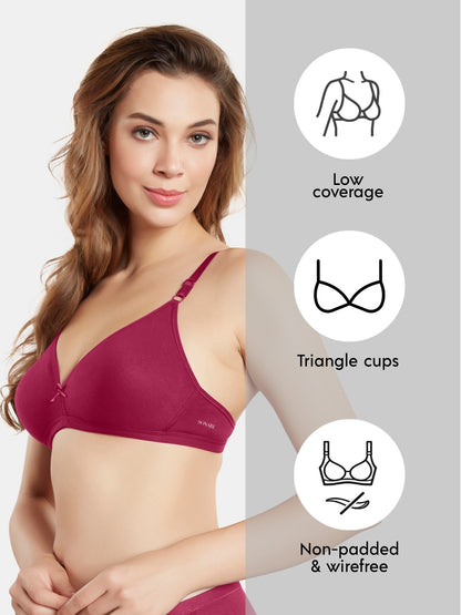 Non Padded Wirefree Medium Coverage Polyester Cotton Everyday Bra with Adjustable Straps – OMANIA