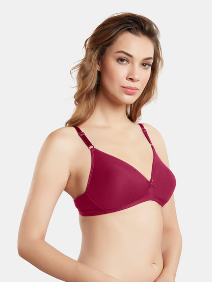 Non Padded Wirefree Medium Coverage Polyester Cotton Everyday Bra with Adjustable Straps – OMANIA