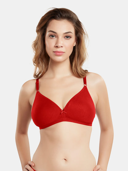 Non Padded Wirefree Medium Coverage Polyester Cotton Everyday Bra with Adjustable Straps – OMANIA
