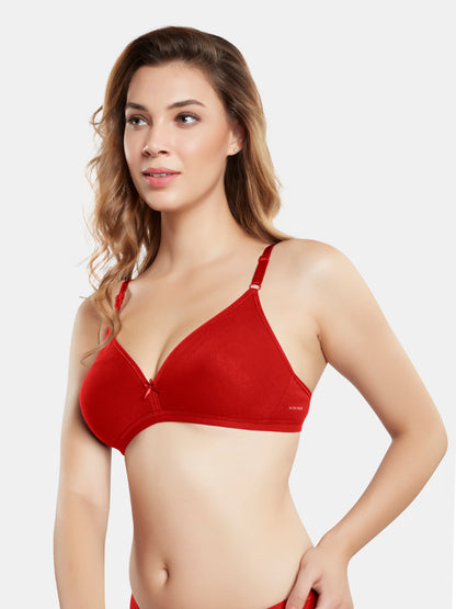 Non Padded Wirefree Medium Coverage Polyester Cotton Everyday Bra with Adjustable Straps – OMANIA