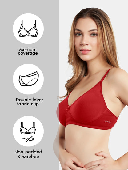 Non-Padded Wirefree Medium Coverage Everyday Bra with Seamless Cups – SMILE