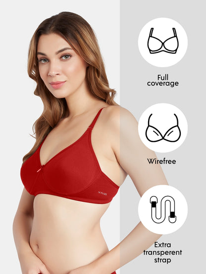 Non Padded Wirefree Cotton Polyester Moderate Coverage Minimizer Bra with Detachable Straps – CATWALK