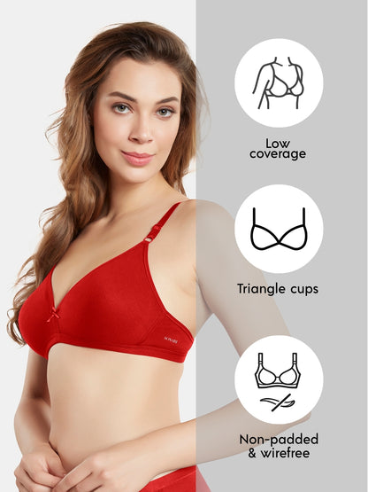 Non Padded Wirefree Medium Coverage Polyester Cotton Everyday Bra with Adjustable Straps – OMANIA