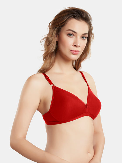 Non Padded Wirefree Medium Coverage Polyester Cotton Everyday Bra with Adjustable Straps – OMANIA