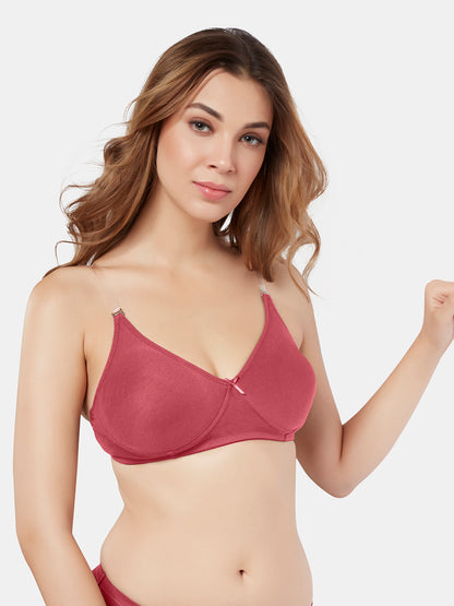 Non Padded Wirefree Cotton Polyester Moderate Coverage Minimizer Bra with Detachable Straps – CATWALK