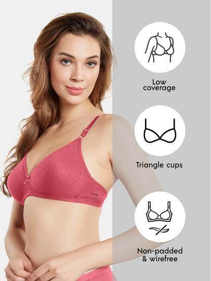 Non Padded Wirefree Medium Coverage Polyester Cotton Everyday Bra with Adjustable Straps – OMANIA