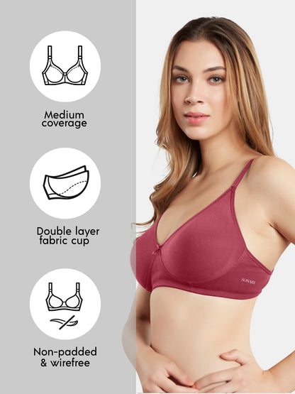 Non-Padded Wirefree Medium Coverage Everyday Bra with Seamless Cups – SMILE