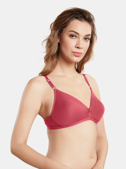 Non Padded Wirefree Medium Coverage Polyester Cotton Everyday Bra with Adjustable Straps – OMANIA