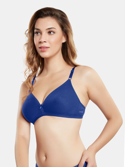 Non Padded Wirefree Medium Coverage Polyester Cotton Everyday Bra with Adjustable Straps – OMANIA